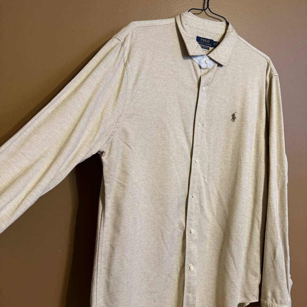 Ralph Lauren Polo Slim Fit Herringbone Knit Shirt - Picture 5 of 9
